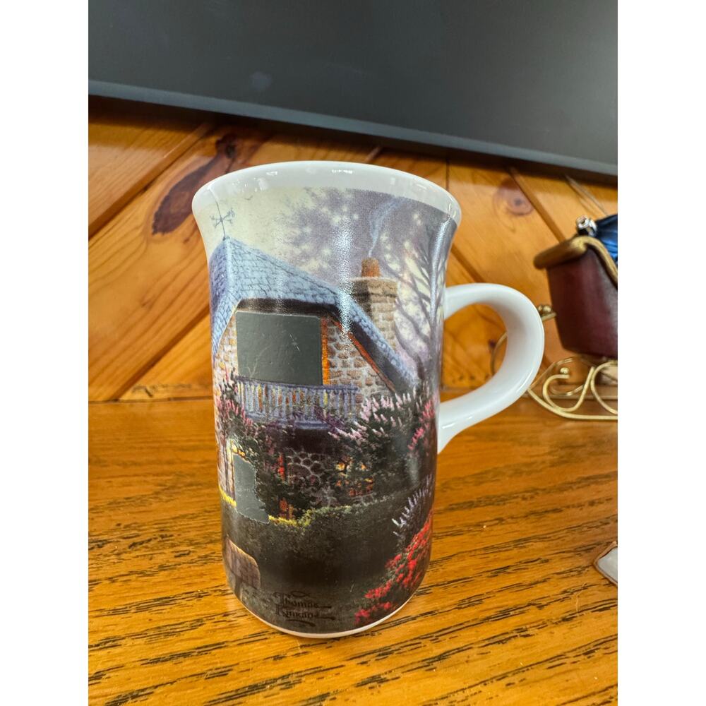 Thomas Kinkade Lilac Cottage Coffee Mug Painter of Light Ceramic